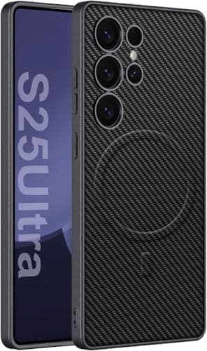 ECO Samsung Galaxy S25 Ultra Case, MagSafe Compatible, Anti-Fall Protection with Camera Shield, Soft Edge Design, TPU+PC Back Cover (Carbon Fiber Texture) Cellular phone case