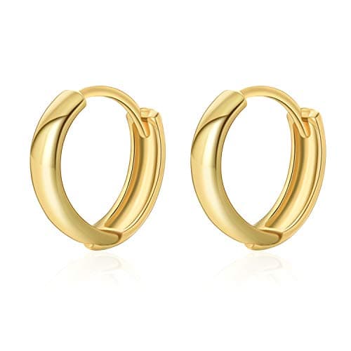 BOZONY 18K Gold Plated Hypoallergenic Cuff Earrings Small Huggie Earrings for women