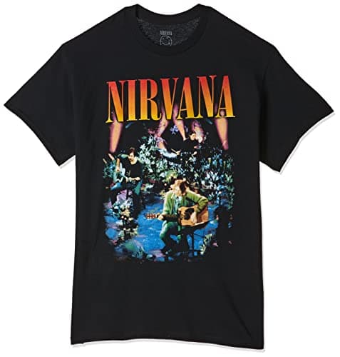 FEA Men's Nirvana Live Concert Photo Men's T-Shirt, Black, M