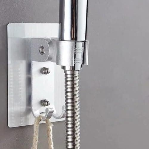 Shower Heads Creative Designs for Unparalleled Comfort (Color : Wall Mounted Adjustable Shower Head Holder with 2 Hanger Hooks, Heavy Duty Aluminum, Strong Adhesive for Bathroom) Showerhead