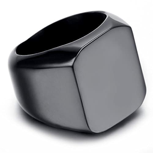 Fashion Stainless Steel Men Ring Black Polished Size 8