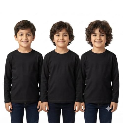 Red Circle Unisex Kids Bundle of 3 Plains sleeve t-shirt Bundle of 3 Plains sleeve t-shirt (pack of 3) Outerwear