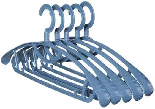 Plastic Clothes Hanger Set of 5 Large Size - Silicone Cut Hanger to Reduce Clothes Slip AM
