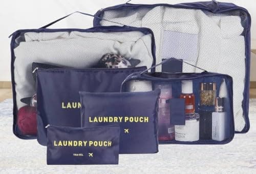 6 Pcs Travel Luggage Organizer Set Packing Cubes for Organized Suitcases Storage bag