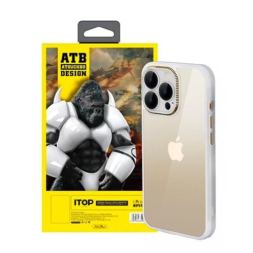 GIGA EG IPhone 13 Pro Gorilla Shockproof Full Protection Camera Lens Protection Case (Blue) (White Frosted) Cellular phone case
