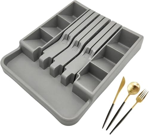 Kitchen Drawer Organizer Tray for Cutlery Silverware Spoons and Knives Practical Utensil Storage Divider for Neat Cabinets and Space Saving Solution Caddy