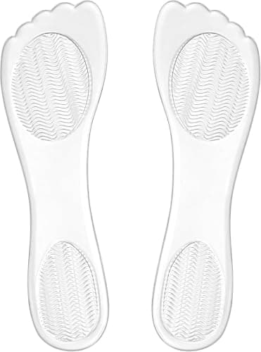 INFINITY PLUS 1 Pair Clear Silicone Gel Foot Pads, Soft Insoles for High | Anti-slip, Relieve Forefoot Pressure, Reusable, Translucent Matte Design Shoe insert