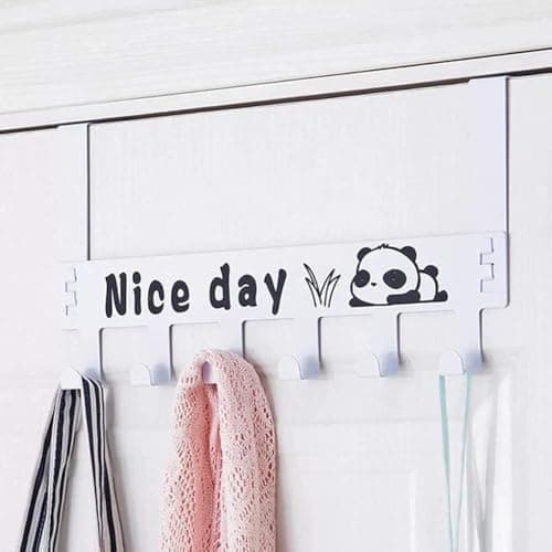 Over Door Hook Hanger Metal Door Rack with 6 Hooks for Organizing Clothes Towels Accessories Space Saving Back of Door Organizer No Drilling Needed Storage hook