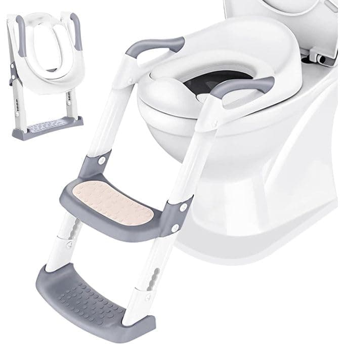 Potty Ladder Training Seat with Adjustable Non-Slip Step Stool for Toilet