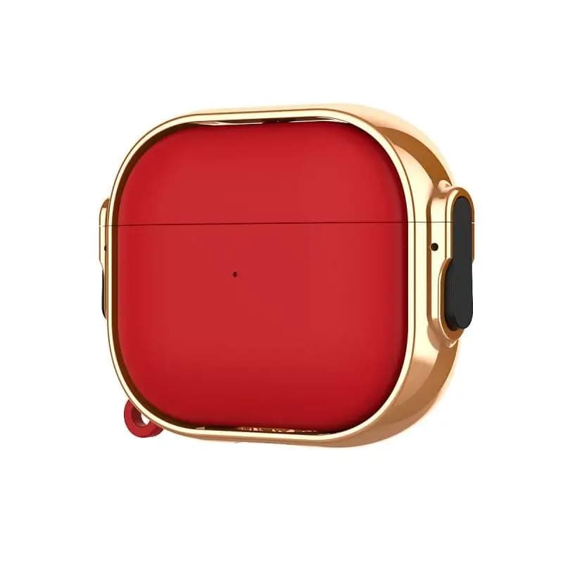 ELMO3EZZ case for AirPods Pro 2nd Generation case 2022, Secure Lock Clip, Hybrid Material, Full Body Protective Cover for New AirPod Pro 2 & AirPod Pro (Red @ Rose Gold) Portable electronic device cover