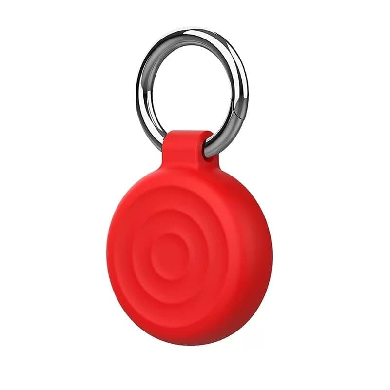 Protective Case Compatible with AirTags, Waterproof TPU Holder Case, Shockproof Anti-Scratch Cover with Keyring and Metal Catabiner, Tag Holder Protective Cover for Kids, Key, Bag, Luggage (Red D) Portable electronic device cover