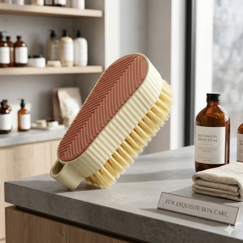 Multipurpose Cleaning Brush with Dense Bristles and Ergonomic Grip Handle, Heavy Duty Scrubber for Floors Bathrooms Kitchens Carpets and Shoes