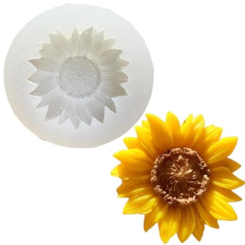 UKIYO international® - Silicone Molds Sunflower Shape 3D for Candle Making Flower Bouquet Mold Soap Resin Art and Craft Chocolate Cake Candle Topper Mould (15-25)
