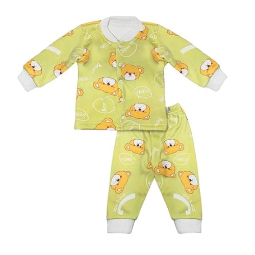 Baby Shoora Boys Pajama Set Of 2 Pieces Long Sleeves Sweatshirt&Pants Printed Bear Pajama Set Of 2 Pieces (pack of 2)