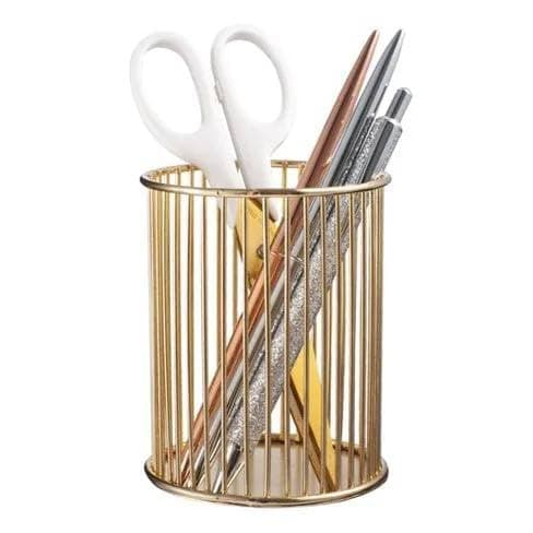 Metal Spoon Strainer Rustproof - Spoon Holder Organizer for Forks and Knives - Multi Use as Cutlery Holder or Pencil Case Organizer for Desk - AM