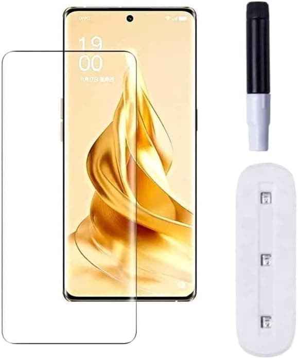 Compatible with Oppo Reno 13 Pro UV Glass 3D Curved Edges Full Cover Tempered Glass Edge to Edge Full Screen Protector Anti-Scratch and Anti-Smudge Coverage for Oppo Reno 13 Pro