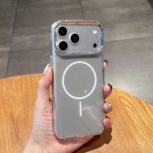 Ecosystem Magnetic Clear Case for iPhone 17 Pro, MagSafe Compatible Shockproof Transparent Phone Cover with Strong Magnetic Ring, Slim Protective Back Case (Clear Gray)