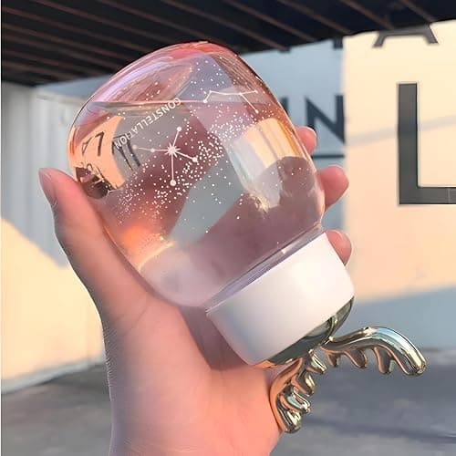 Alghazala Bottle - Transparent Borosilicate Glass Water Bottle, Portable and Leakproof Design for Outdoor Activities, Travel and Students, Safe and Durable Material Available in Multiple Fashionable