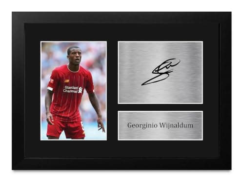 HWC Trading Georginio Wijnaldum Liverpool Gini Gifts Printed Signed Autograph Picture for Fans and Supporters - A4 Framed