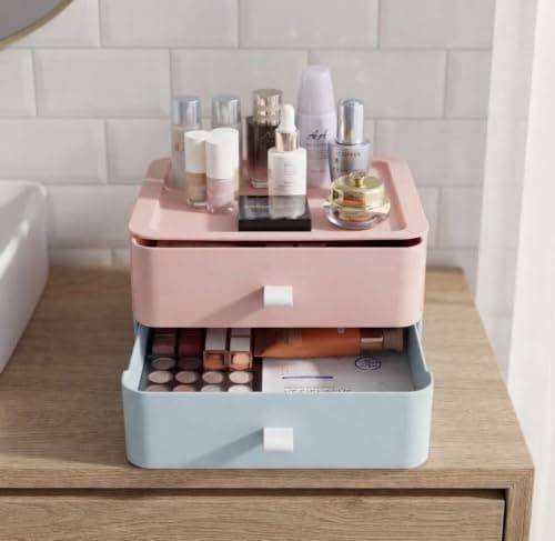 Plastic Makeup and Pen Organizer Desk Vanity Storage Caddy 18x20cm