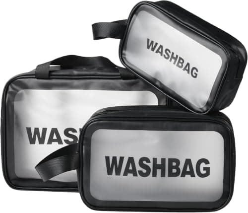 3-Piece Waterproof Leather Travel Toiletry Bag Set for Makeup & Personal Care Cosmetic case