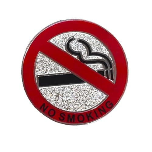 No Smoking Sticker, 7cm Diameter, Self Adhesive, Cigarette Ban Sign, Not Allowed, Red and Silver Round Sign, Indoor Sticker decal