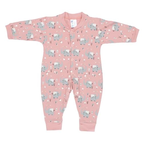 Papillon Girls Long Sleeves Bodysuit Printed Elephant Baby & Toddler Sleepers (pack of 1) Sleepwear