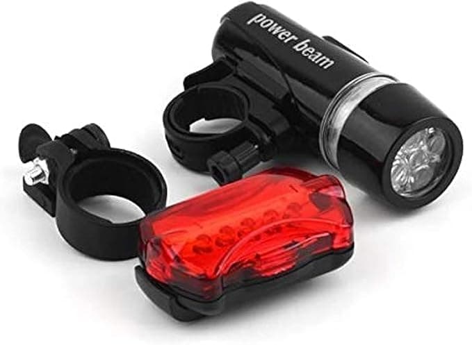 Waterproof Bike Lights 5 Led Bike Lights Bicycle Front Light Safety Light Tail Light Flashlight Flashlight Black Bicycle Accessories - aga