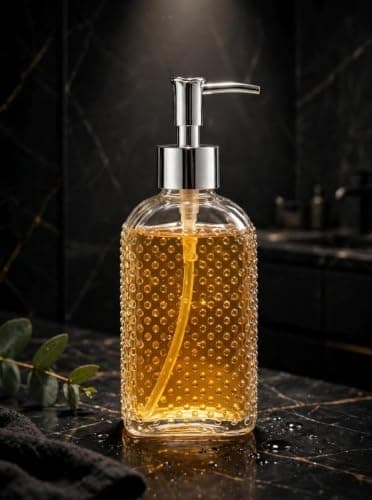 Generic Glass Shower Dispenser, Features a rust-resistant stainless steel pump with a strong, reliable mechanism., Suitable for shower gel, shampoo, or hand soap, .ho