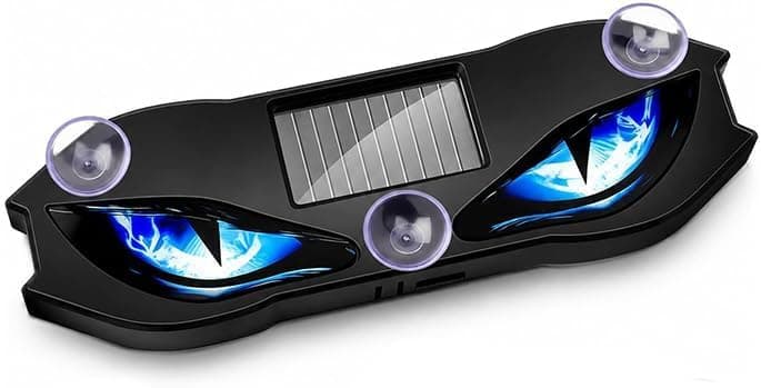 KaberTrade KaberTrade LED Neon Car Light Eyes Solar Powered Smart Ambient Lighting Multi-Style Window Glass (1 Piece, Blue Flash Light,Code:8438) Vehicle accent light