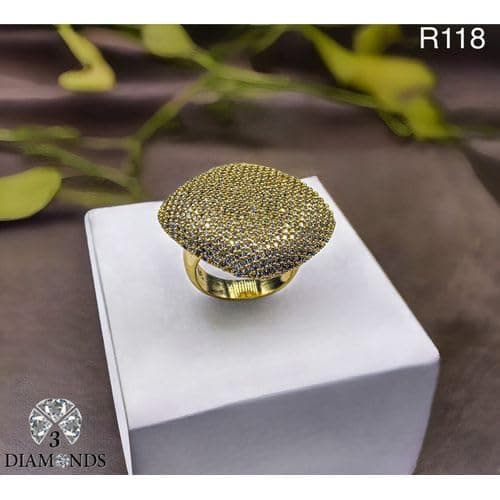 3 Diamonds 292474661779262 Women's Ring, Gold Plated, High Quality With Sparkling Zircon-18