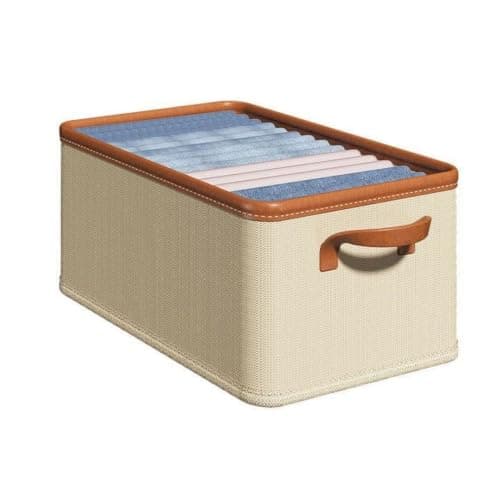 Linen Clothes Organizer Storage Box for Closet Wardrobe 45x30x20cm
