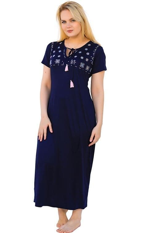 Dadoush Women's Plus Size Long Nightgown, Short Sleeve Maxi Nightgown, Comfortable and Stylish Nightgown, Long Nightgown, Lounge, Home Nightgown nightshirt