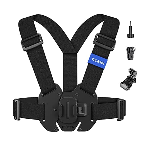 TELESIN° Chest Mount for Action Cameras，Chest Mount Harness Mount Compatible with GoPro Hero 12,11,10,9,8,7,6,5,4, Hero Session, DJI Osmo Action Cameras Portable electronic device mount