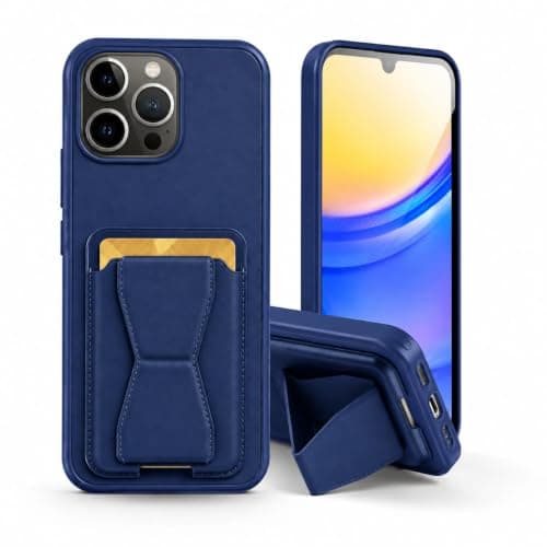 Leather Case Compatible for iPhone 11 pro max Shockproof Leather Back Card Storage & case built-in Stand PU leather for a stylish look, comfortable grip (Blue) Cellular phone case