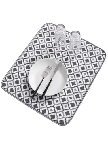 Dish Drying Mat, Cup Drying Mat, Super Absorbent Microfiber Dish Drying Mat, Kitchen Utensil Drying Mat, Size 40 * 50cm, Random Colors and Drawings (3)