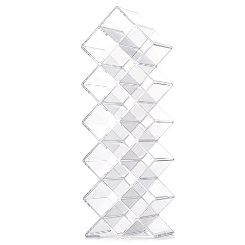 Kaimeilai Lipstick Organizer, 16 Slots Fish Shape Lipstick Organiser Tower Cosmetic Organizer Lipstick Stand, Fish Sticks Lip Makeup Organizer Lip Stick Storage for Bathroom Vanity Countertop Caddy