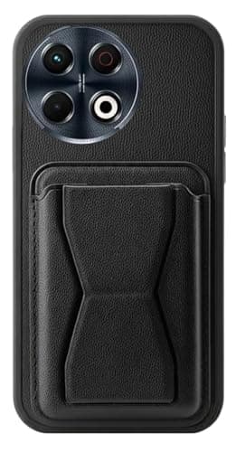 3M Store Leather Case Compatible for Tenco Spark 30 Pro Shockproof Leather Back Card Storage & case built-in Stand PU leather for a stylish look, comfortable grip (Black)
