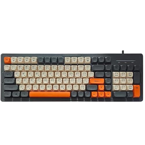 For Jedel K32 RGB Multimedia Keyboard Silent Wired USB (Arabic/English key) – RGB backlit effects With Side Lighting – Waterproof 104 BPT keys For Gaming/Business/PC/Win
