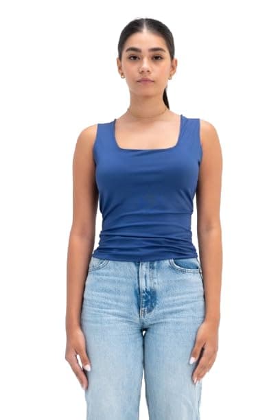 VIRMO Womens Square Neck Double-Layer Tank Top BT007-LT Modern (pack of 1) Shirt
