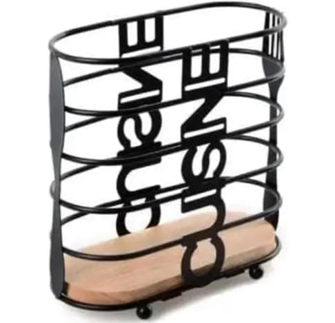 Wooden Metal Spoon Strainer | Cutlery Drying Rack | Waterproof for Daily Use NE