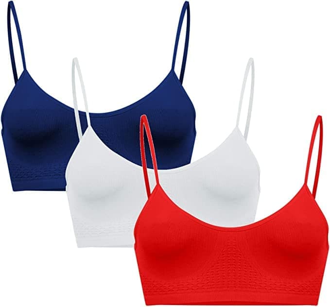Cottonil Pack of 3 Thin Strap Microfiber Soft Bra for Women
