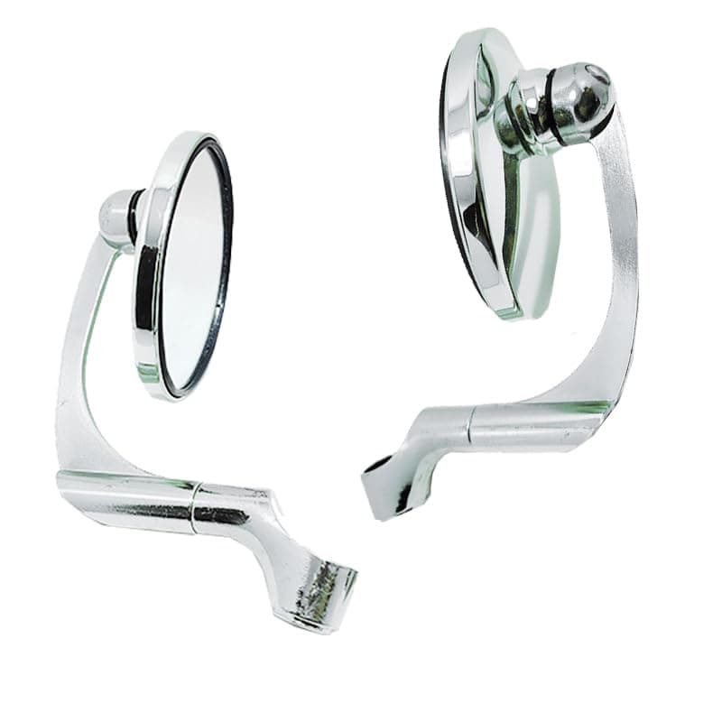 KaberTrade KaberTrade Universal Side Rear View Mirror Kit for Motorcycles and Scooters, 360 Degree Rotation, Shock Proof Body with Aluminum Arm (Silver Mirrors, Code:10204) Vehicle mirror