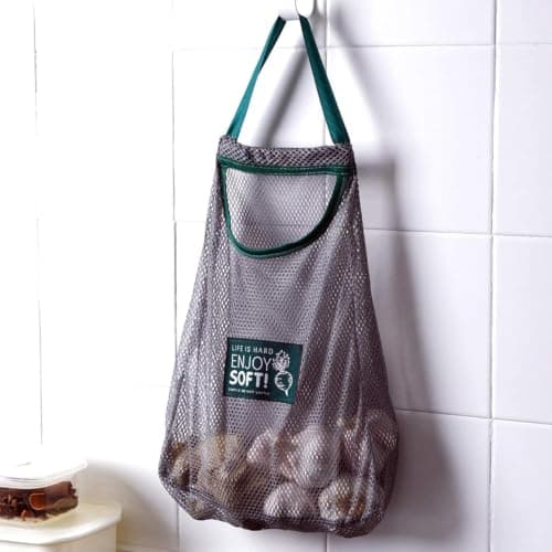 Garlic Onion Mesh Hanging Bag Kitchen Vegetable Storage Ventilated Net Sack