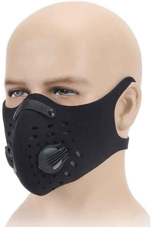 SACAR Face Mask and Filter Valve Reusable Breathable Dust Pollution Protection Outdoor Sun Protection for Men and Women (1 Piece, Black,) Safety mask