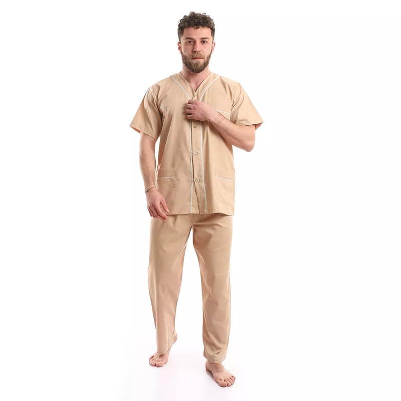 Shorto Men’s Cotton Classic Pajama Set with Short Sleeves