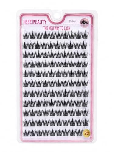 IIEEEIREAUTY Cluster Lashes, 22mm Individual Lash Extensions | DIY Lash Clusters, Natural Look, Wispy Style, Large Tray Pack, At-Home Application False eyelash