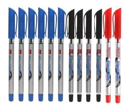 Roto Rollerball Pen 0.7 mm - Dozen - 6 Blue - 4 Black - 2 Red Writing instrument