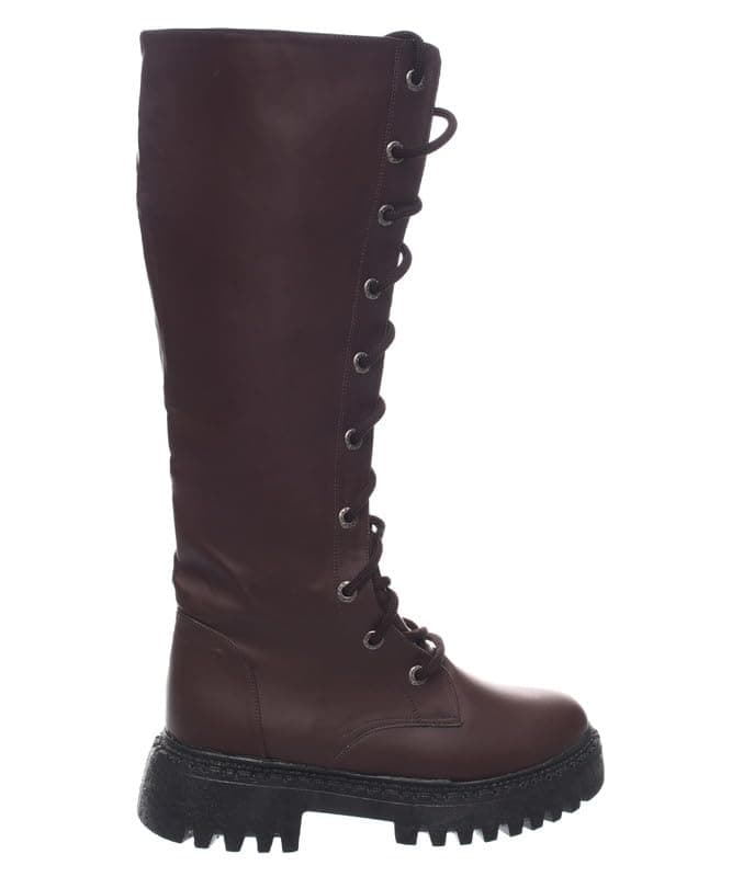 B&W womens B&W-W064-Brown Sneaker Boot