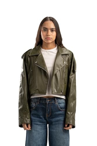 ASTK Womens Cropped Biker Jacket